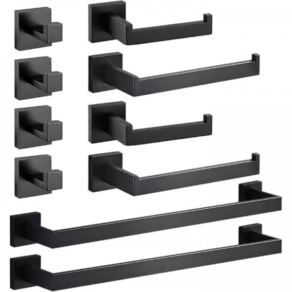 10-Piece Bathroom Hardware Set Square