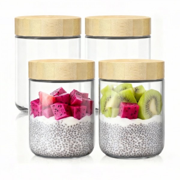 stusgo 4 Pack 16 Oz Glass Overnight Oats Container...