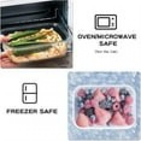 stusgo 20 Pack Glass Food Storage Containers with lids, Airtight Leak Glass Meal Prep Glass Containers, Lunch Glass Containers, BPA Free，Reusable for Kitchen Organization (10Pcs Black)