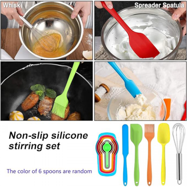 stusgo 7 Pcs Mixing Bowls with Lids （5、4、3、2、1.5、1、0.75Q），21 Pcs Stainless Steel Mixing Bowls Set-Black