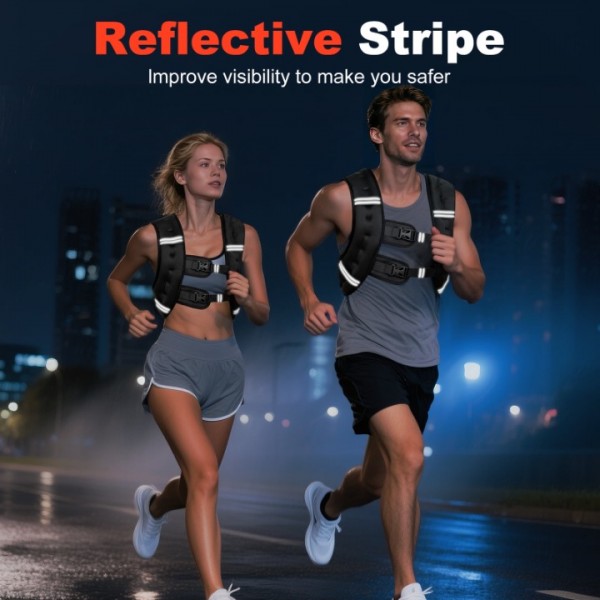 stusgo Adjustable Weighted Vests, 5kg Strength Training Weight Vests with Detachable Phone Pouch for Workout Vest