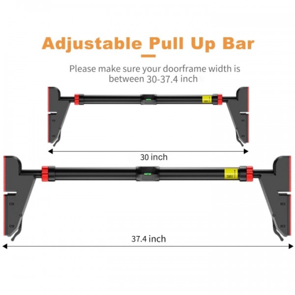 stusgo Pull up Bar for Doorway,Home Indoor Chin Up Bar with No Screws, No Punching Adjustable Width Pull up Bar[76-95cm], Maximum Load Capacity 250kg.