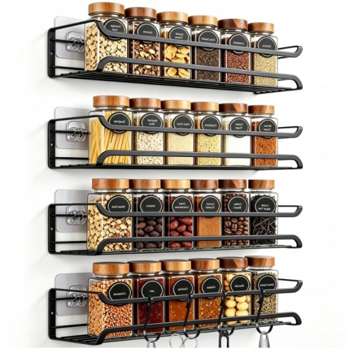 stusgo 4-Tier Spice Rack Organizer for Cabinet Doo...