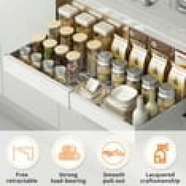stusgo 1 Pcs Expandable Pull out Cabinet Organizer, Adjustable Slide out Drawers(12.6-20.5in)