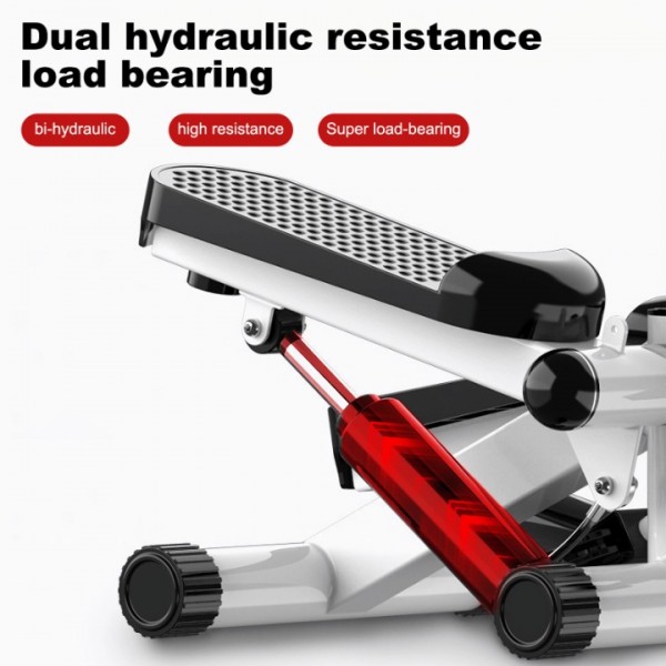 stusgo Stepper for Exercise, Portable Mini Stair Stepper with Digital Display, Stepper with Resistance Bands for Exercise, Suitable Up and Down Swing Twist for Home, Office, Outdoor White