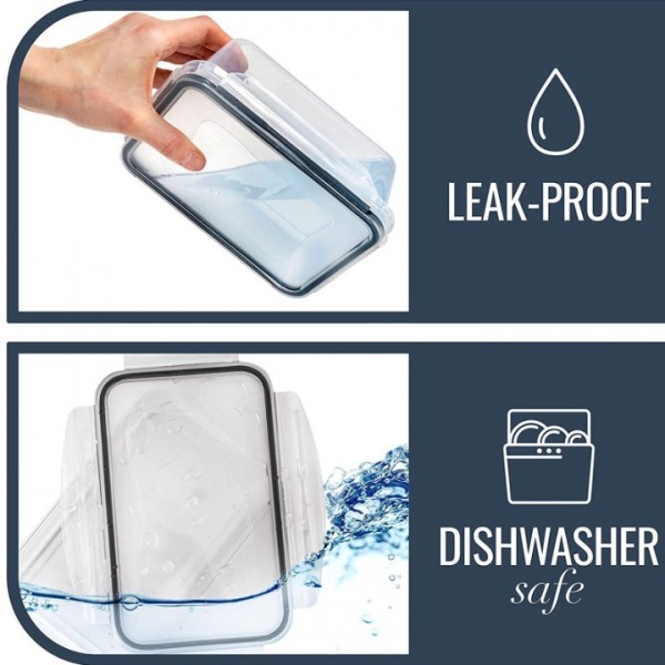 stusgo 22 Pack Food Storage Container Set, Lunch Boxes with Leak Proof Lids Airtight,BPA-Free Clear Plastic Storage Containers for Home & Kitchen Organization with Labels & Pen