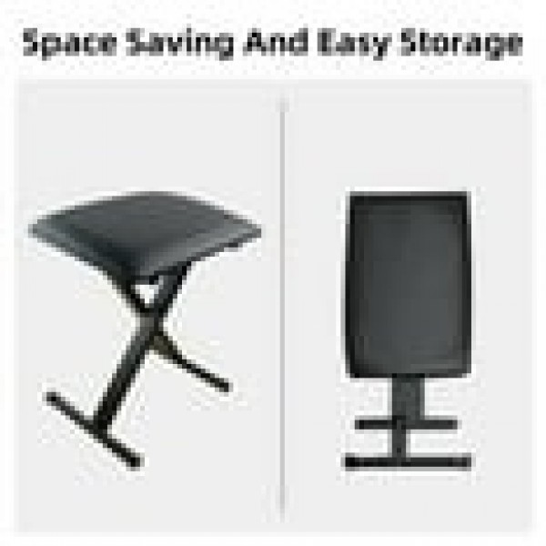 stusgo Z-shaped keyboard stand and bench, Adjustable Digital Piano Stand with Locking Chain