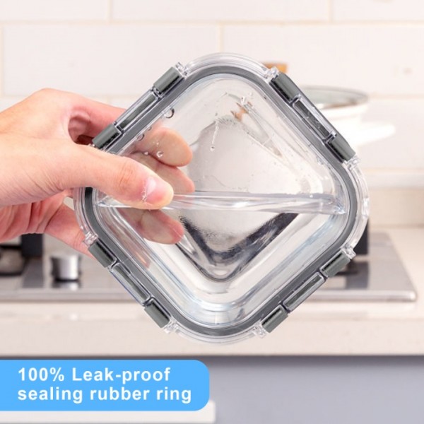 stusgo 24 Pack Glass Food Storage Containers with lids, Airtight Leak Glass Meal Prep Glass Containers, 3 Size Lunch Glass Containers, BPA Free,Reusable for Kitchen Organization (12Pcs Grey)