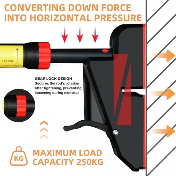 stusgo Pull up Bar for Doorway,Home Indoor Chin Up Bar with No Screws, No Punching Adjustable Width Pull up Bar[76-95cm], Maximum Load Capacity 250kg.