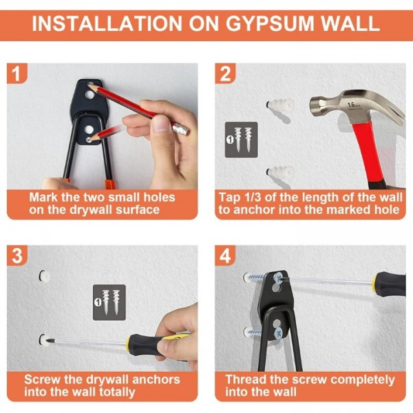 stusgo 12 Pack Garage Hooks Heavy Duty, Utility Steel Garage Storage Hooks, Wall Mount Tool Organizer for Hanging Garden Tools, Ladders and Bulky Items (Orange)