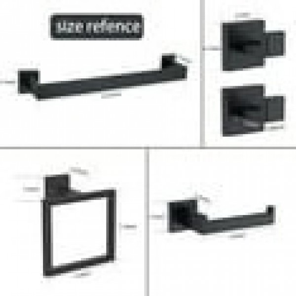 Stusgo 10-Piece Square Bathroom Hardware Set（Matte Black）