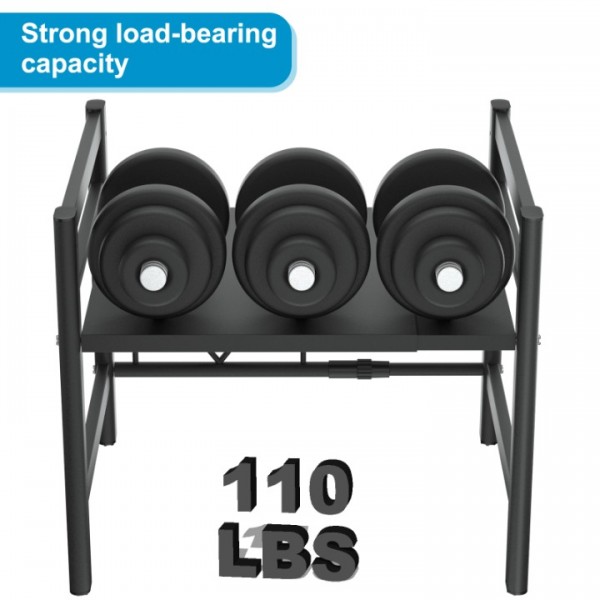 stusgo Extendable Microwave Shelf, Adjustable Toaster Oven Rack Kitchen Counter Top Organizer Stand, 2-Tier with 6 Hooks,110 lbs Weight Capacity, Black